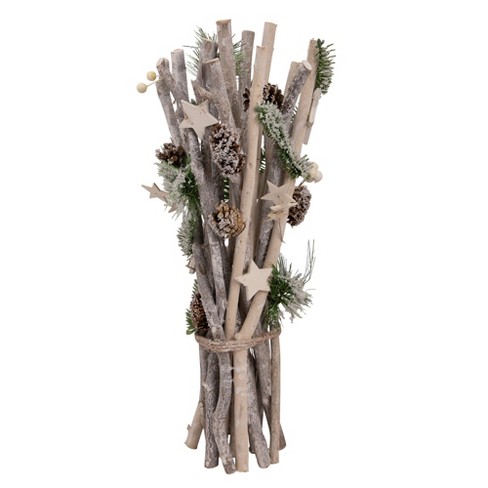 Birch bundle and greenery Holiday Decorations at