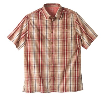 KingSize Men's Big & Tall Short-Sleeve Plaid Sport Shirt
