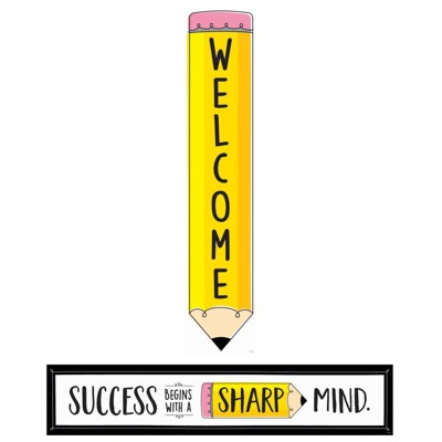 Creative Teaching Press Doodle Pencil Double-Sided Banner, 39" x 8" (Pack of 4)