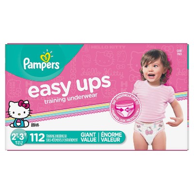 Pampers Easy Ups Girls Training Pants Giant Pack 2T-3T (116 ct