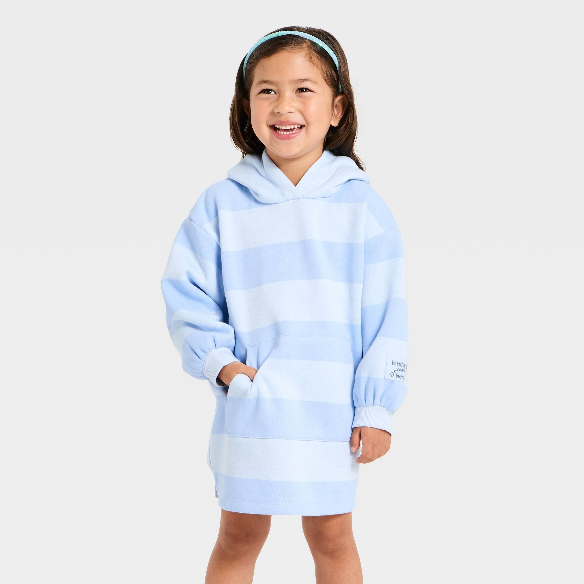 Toddler Girls' Long Sleeve Striped Dress - Cat & Jack™ Blue