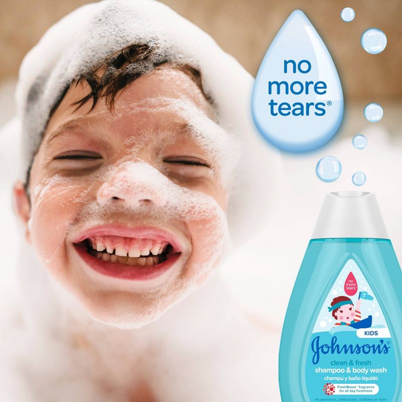 Johnson&#39;s Kids Clean &#38; Fresh Shampoo &#38; Body Wash for Sensitive Skin - 13.6 fl oz, 5 of 11