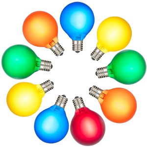Novelty Lights 25 Pack RetroGlo G40 LED Filament Bulbs, E12/C7 Candelabra Base Outdoor String Light Replacement Bulbs - 1 of 4