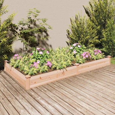 VidaXL Garden Raised Bed with Liner 94.5 in.x47.2 in.x9.8 in. Solid Wood Fir