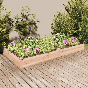 VidaXL Garden Raised Bed with Liner 94.5 in.x47.2 in.x9.8 in. Solid Wood Fir - 1 of 4
