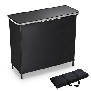 InstaHibit EZ GO Portable Bar Table Shimmer Decor with Carry Bag Black Skirt for Wedding Camping Tradeshow Party - 1 of 4