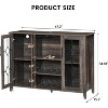 Wine Bar Cabinet with Detachable Rack, Wine Cabinet with Mesh Door, Liquor Cabinet with Glass Holder, Coffee Bar for Home - 2 of 4