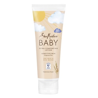 Image of SheaMoisture Baby Lotion Oat Milk & Rice Water Extra Comforting Fragrance Free for Sensitive Skin - 8 fl oz