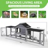 Sevobal Pet Carriers, Large Rabbit Hutch Indoor Outdoor with Waterproof Roof, Indoor Outdoor Portable Fence for Yard, Gray, 83.5"*18.5"*33.75" - 4 of 4