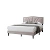 Royal Hampton Full Bed, Light Brown Burlap Upholstery, Padded Headboard - 4 of 4