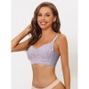 Allegra K Women's Wirefree U Back Adjustable Straps Lace Full Coverage Padded Minimizer Bra - 4 of 4