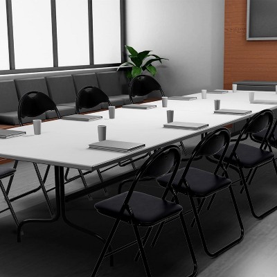 4/6 Pack Folding Chairs with Padded Seats for Outdoor & Indoor, Portable Stackable Seat with Metal Frame for Home, Office, Party