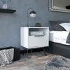 NicBex 17.7 inch Wide Nightstand with 1 Drawer,Modern Side Table with Hairpin Legs and Open Shelf,Bedside Table for Bedroom,Living Room,Oak/White - 2 of 4