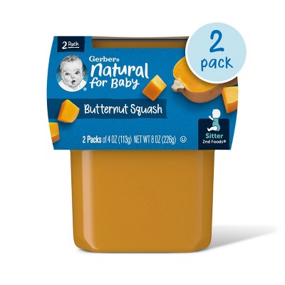 Image of Gerber Sitter 2nd Foods Butternut Squash Baby Meals Tubs - 2ct/8oz