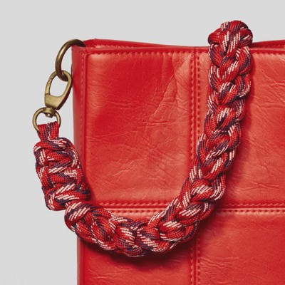 Leather Braided Bag Strap, Red - A Threaded Needle