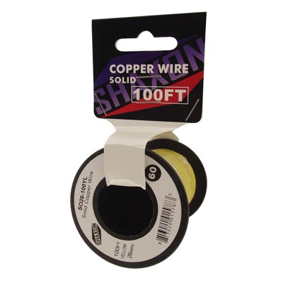 Shaxon 100' Solid Copper 26 AWG Wire On Spool Yellow SO26-100YL