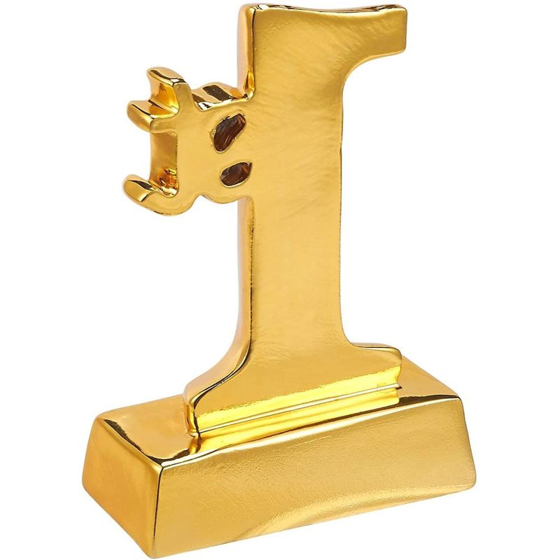 Juvale Gold 1st Place Award Trophy for Sports Tournament Competition, Party Favor, 5.5 x 3.5 x 1.75 in, 4 of 6