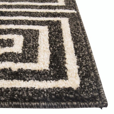 Elegant Athens Black Synthetic 5'3" x 8' Rectangular Rug