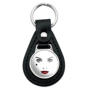 Birds Of Prey Harley Quinn Red Lips Black Leather Keychain - 1 of 4