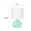Creekwood Home Modern Glass Accent Table Lamp Aqua White Shade - 3 of 4