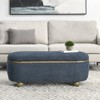 DSVIMOY Storage Ottoman Bench, Upholstered Ottoman Bench with Storage and Seating for Bedroom, Living Room, Dark Blue, 43.31"*15.75"*17.52" - 2 of 4
