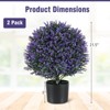 Costway 2 Pack Artificial Lavender Topiary Ball Tree Faux Shrub Bushes with Flowers - 3 of 4