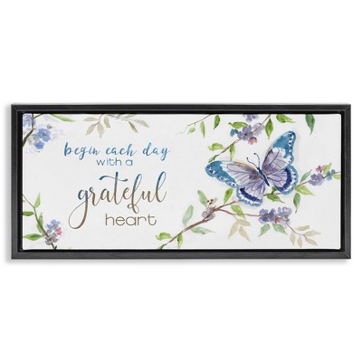 Stupell Industries Begin Day with Grateful Heart, 31" x 14"