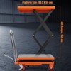 Hydraulic Lift Table, Lift Cart - 770LB Capacity 59'' Lifting Height, 4-Wheel Manual Double Scissor Cart with Non-Slip Platform (Orange) - 3 of 4