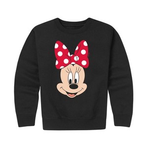 Boys' - Disney - Minnie Face Graphic Long Sleeve Fleece Sweatshirt - 1 of 4