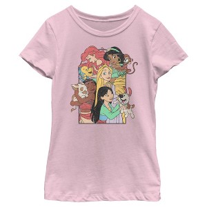 Girl's Disney Princess Pets Distressed T-Shirt - 1 of 4