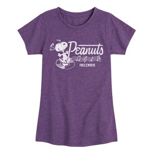 Girls' - Peanuts - Dancing Snoopy Fitted Short Sleeve Graphic T-Shirt - 1 of 4