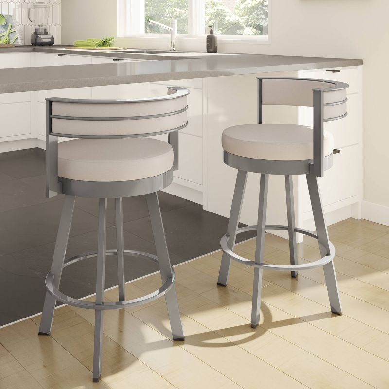 26" Browser Swivel Counter Height Barstool with Upholstered Seat - Amisco, 3 of 7