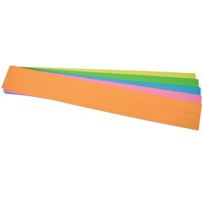 School Smart Sentence Strip, 3 x 24 Inches, Assorted Neon Colors, 90 lb, pk of 100