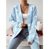 Coolmee Women's Fall Winter Long Sleeves Open Front Heart Print Knitted Sweater Cardigan Coat Outwear - 2 of 4