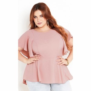 Women's Plus Size Romantic Mood Top - blush | CITY CHIC - 1 of 4