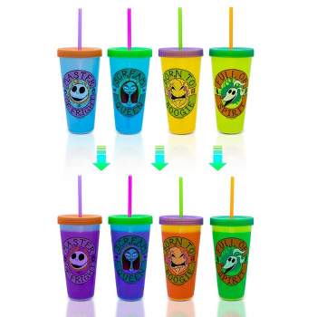 Silver Buffalo Disney The Nightmare Before Christmas Color-Changing Plastic Tumblers | Set of 4