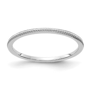 Black Bow Jewelry 1.2mm 14k White Gold Beaded Stackable Band - 1 of 4
