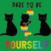 Adult Design By Humans Dare To Be Yourself Pride Cat Mermaid By Avocato T-Shirt - 2 of 2