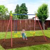 Outsunny Metal Swing Set for Backyard for Ages 3-8 - 2 of 4