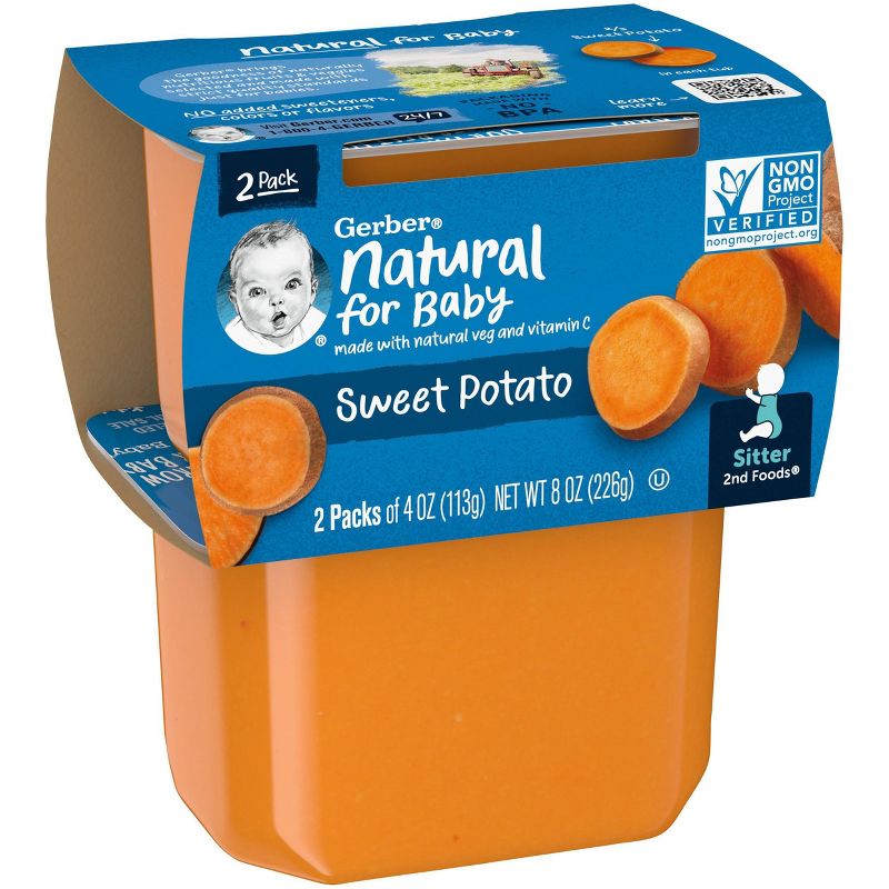 Gerber Sitter 2nd Foods Sweet Potato Baby Meals Tubs - 2ct/4oz Each, 3 of 8