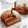 QingMoon Convertible Sleeper Sofa Bed, Corduroy Folding Mattress Couch, 3-Seat Floor Sofa with Pull Out Bed and Cylindrical Pillow for Living Room - 3 of 4