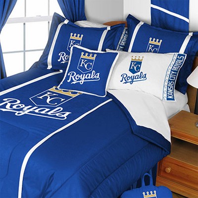 2pc MLB Kansas City Royals Twin Comforter and Pillowcase Set Baseball Team Logo Bedding - Kansas City Chiefs..