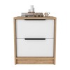 CAVINAS Modern Nightstand with 2 Storage Drawers Classic Wooden Night Stand with Metal Handles Bedside Table for Bedroom, Living Room - 3 of 4