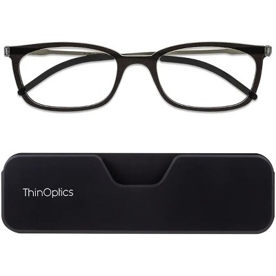 Thinoptics Connect Reading Glasses With Black Full Frame Pod ...