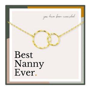 HOPE LOVE SHINE Best Nanny Ever gift – 2 Ring Necklace Thank You Gift for Nanny Silver or Gold Jewelry - 1 of 4