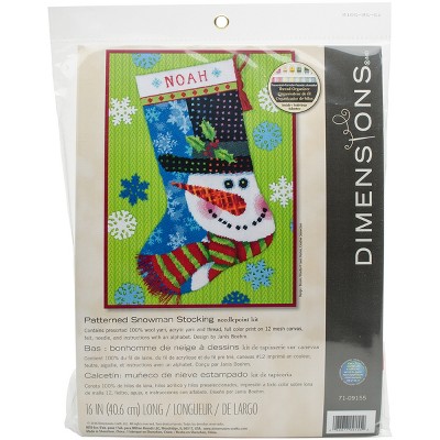 Dimensions Stocking Needlepoint Kit 16" Long-Patterned Snowman Stitched Wool & Thread
