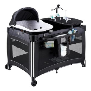 MYKKO Portable Playard with Bassinet in Pink, Packable and Easy Setup Baby Playard, Lightweight and Portable Playard - 1 of 4