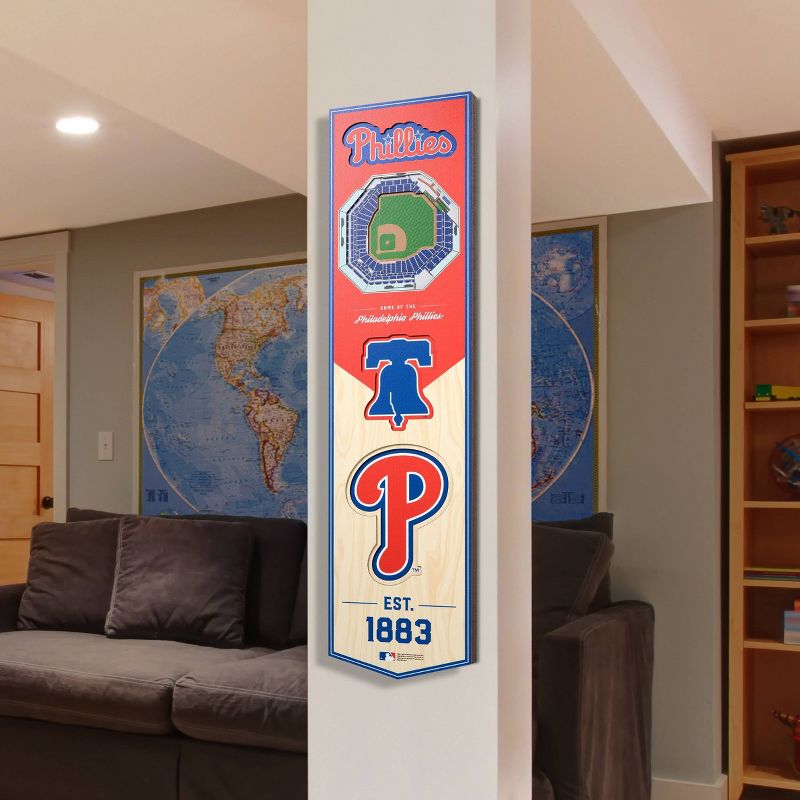 8&#34; x 32&#34; MLB Philadelphia Phillies 3D Stadium Banner, 2 of 5