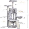 Heybly Cat Tree, Cat Tower for Indoor Cats,Multi-Level Cat Furniture Condo for Cats with Padded Plush Perch - 3 of 3