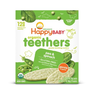 HappyBaby Pea & Spinach Organic Teethers - 12ct/0.14oz Each